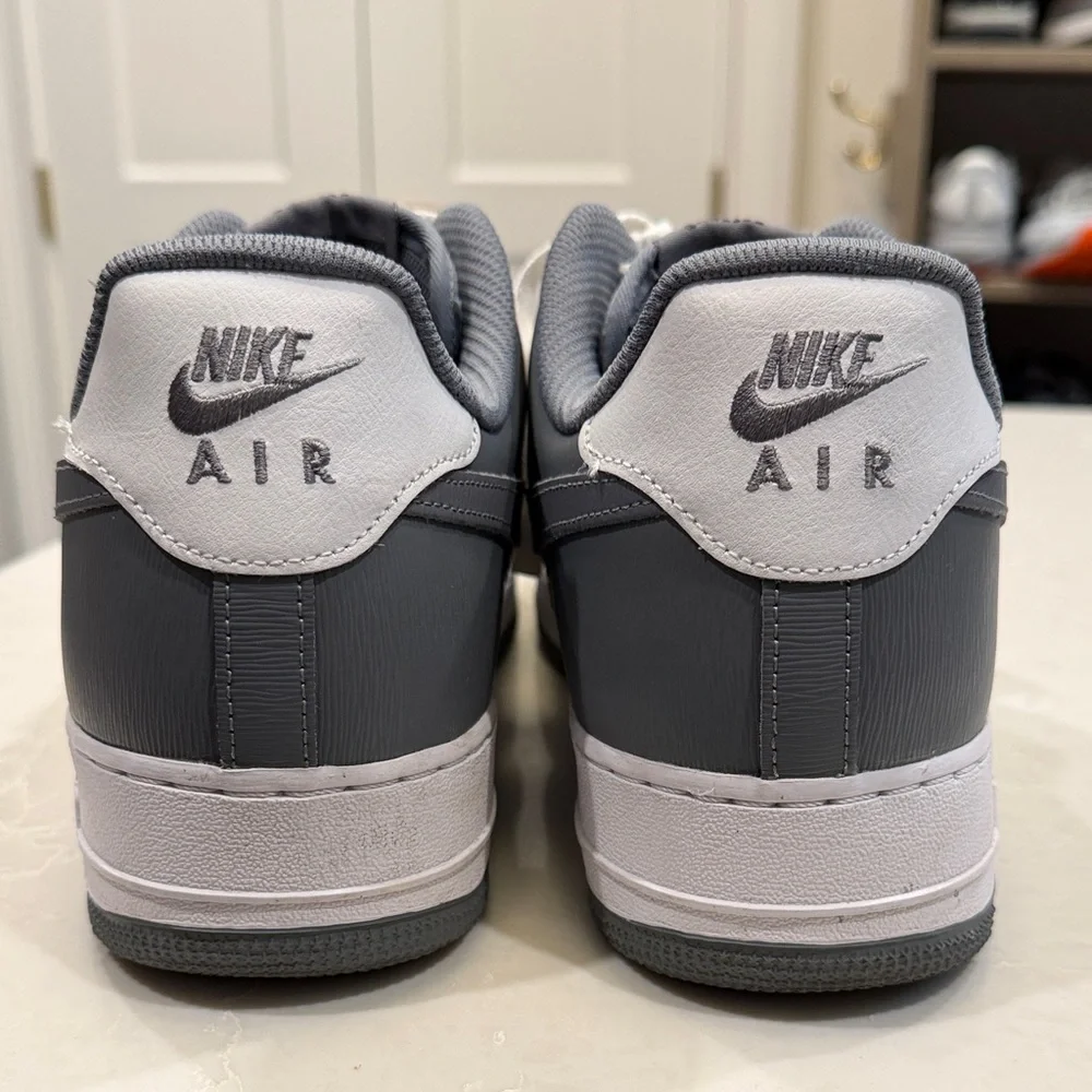 Nike Air Force 1 Men's Sneakers in Gray and White - Picture 4 of 7